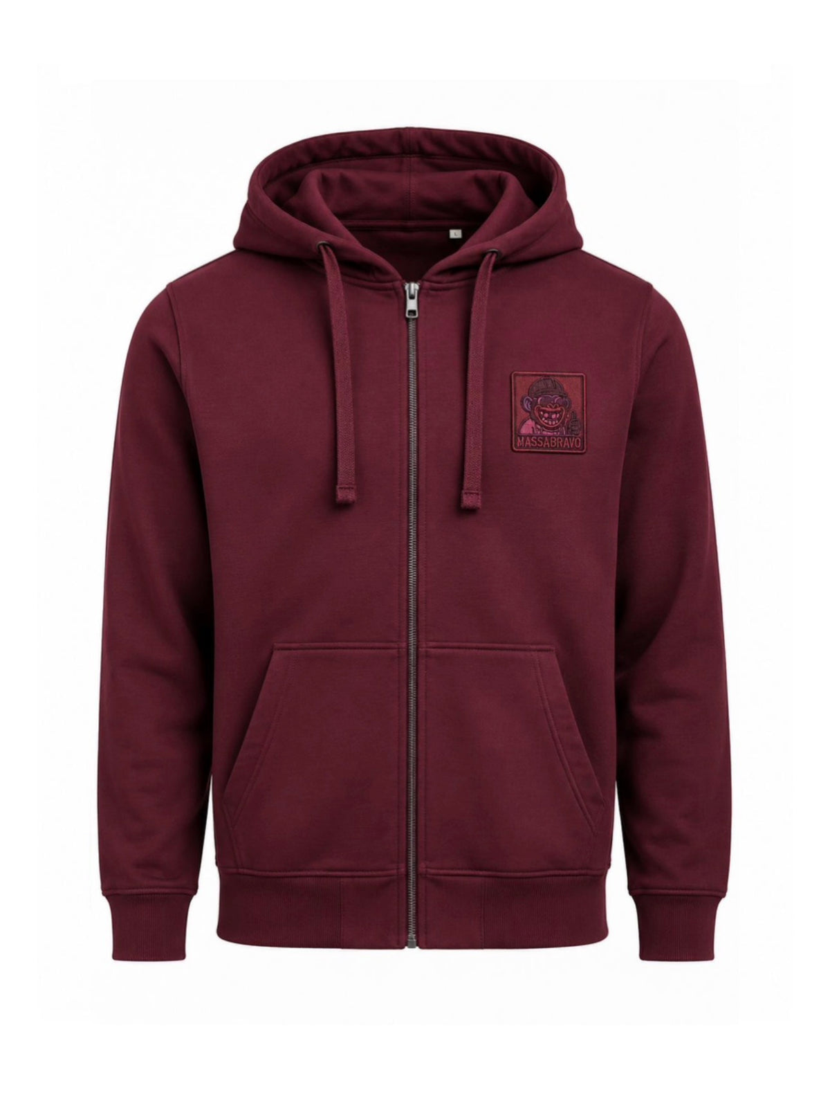 Felpa Zip Patch Bordeaux