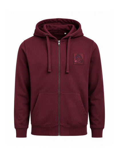 Felpa Zip Patch Bordeaux