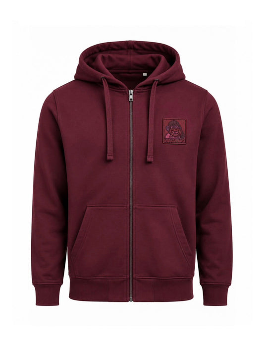 Felpa Zip Patch Bordeaux
