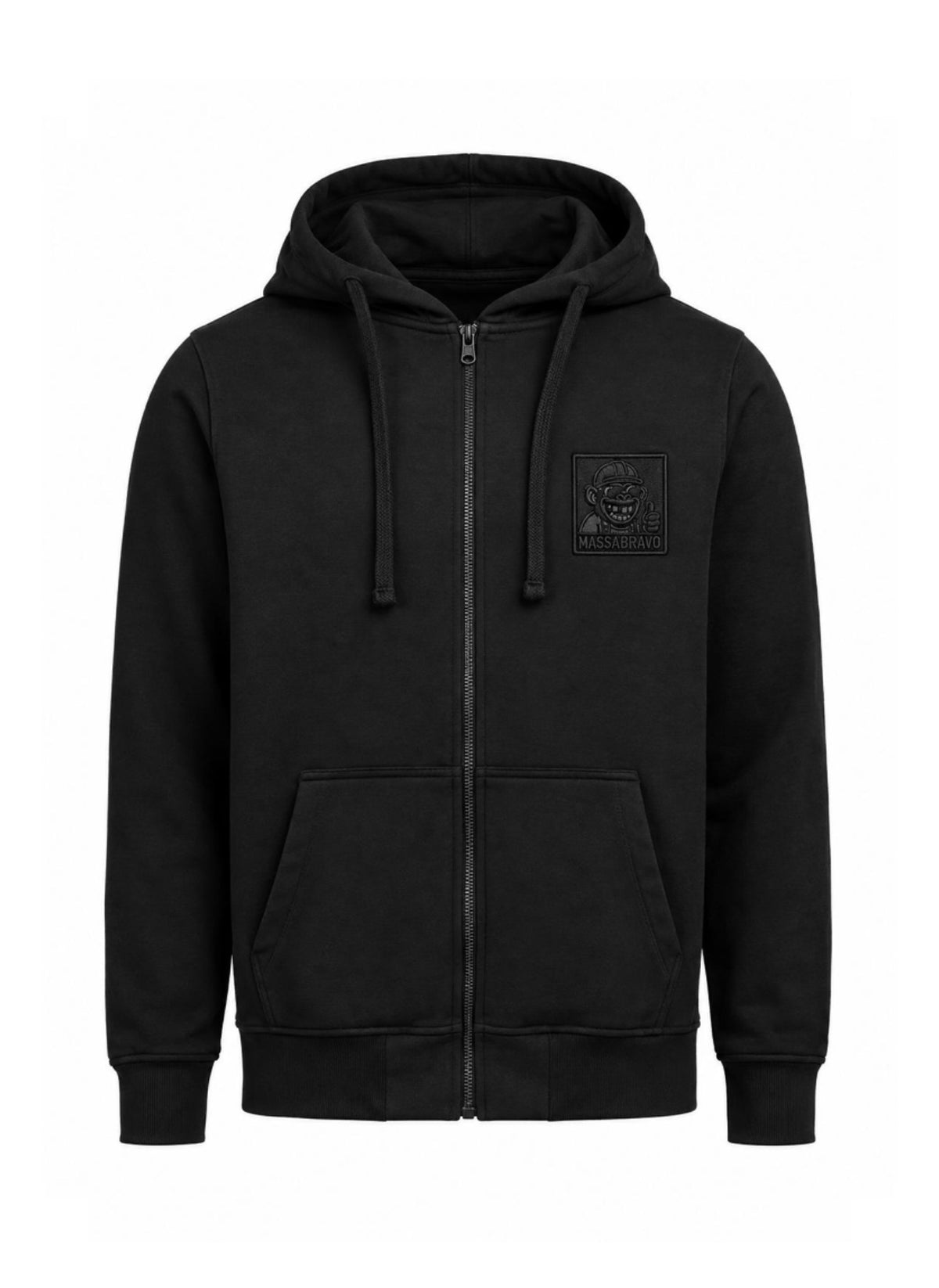 Felpa Zip Patch Nera